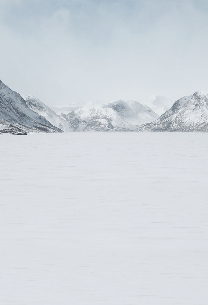 Avezano Winter Snowy Ground & Hill Photography Backdrop-AVEZANO