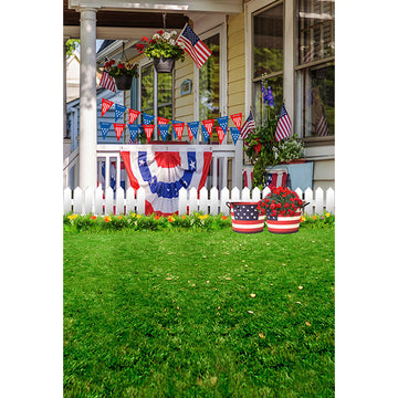 Avezano The Lawn Outside The House In Spring Photography Backdrop-AVEZANO