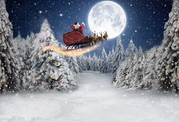 Avezano Departure Of Santa Claus Christmas Photography Backdrop-AVEZANO