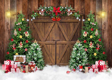 Avezano Christmas Trees and Gifts Photography Backdrop-AVEZANO