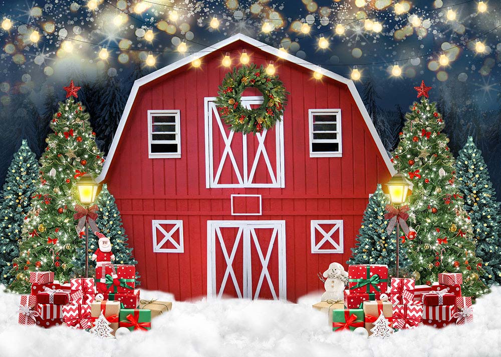 Avezano Christmas Little Red House Photography Background