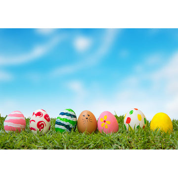 Avezano Easter Eggs On The Grass Photography Backdrop For Easter-AVEZANO