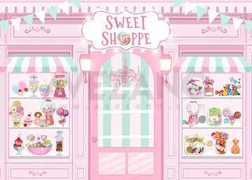 Avezano Pink Sweet Shoppe Birthday Party Photography Background-AVEZANO