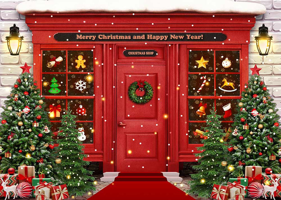 Avezano Christmas Red Shop Photography Background-AVEZANO