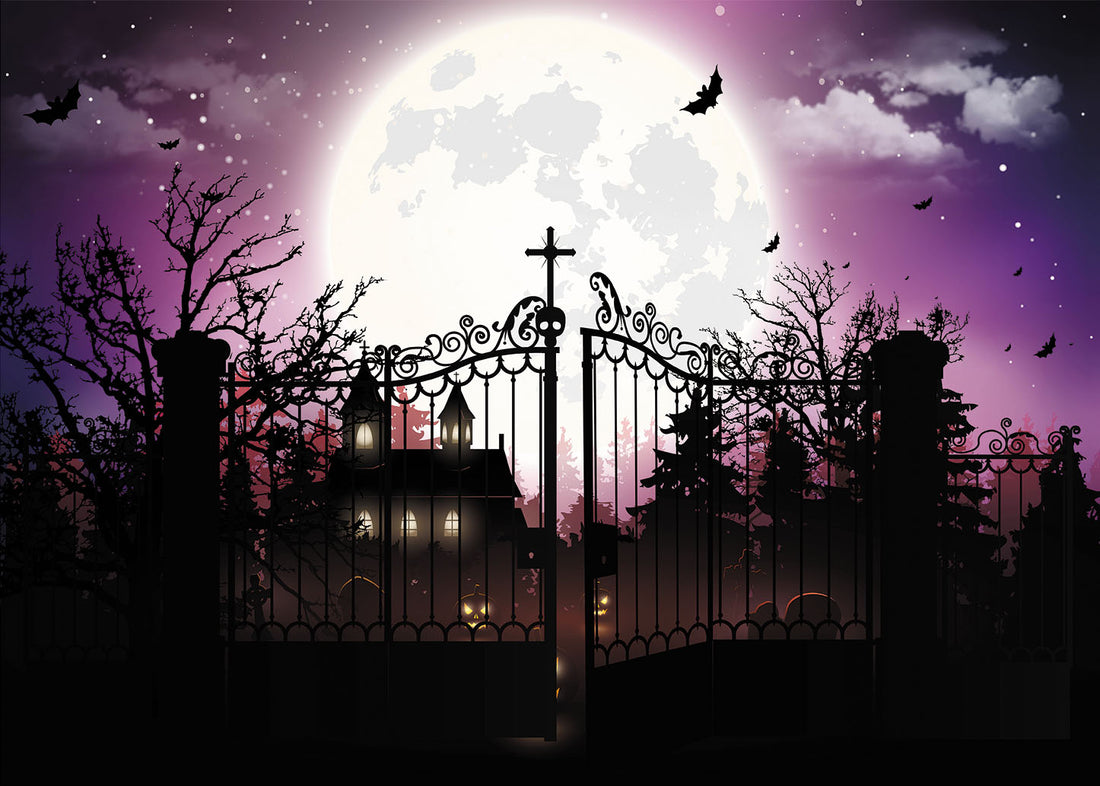 Avezano Full Moon Night Halloween Backdrop for Photography-AVEZANO