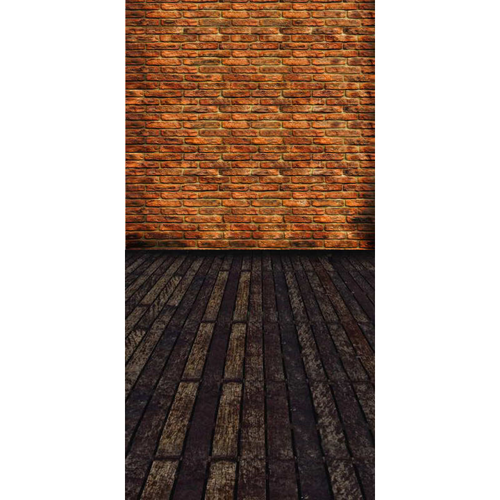 Avezano Brick Wall Texture Backdrop With Long Vertical Version Wood Floor For Photography-AVEZANO