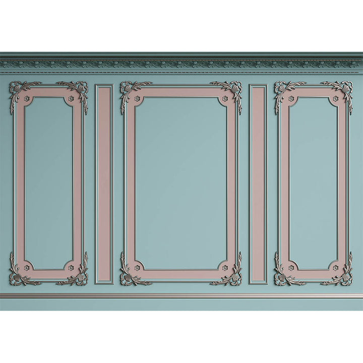 Avezano Light Blue Elegant Wall Pink Door Backdrop For Photography-AVEZANO