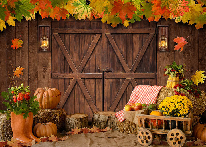 Avezano Farm Warehouse Barn Autumn Photography Backdrop-AVEZANO