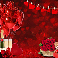 Avezano Red Love Bokeh Valentine'S Day Theme Photography Backdrop