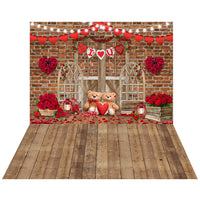 Avezano Rose 2 pcs Valentine's Day Set Backdrop-AVEZANO