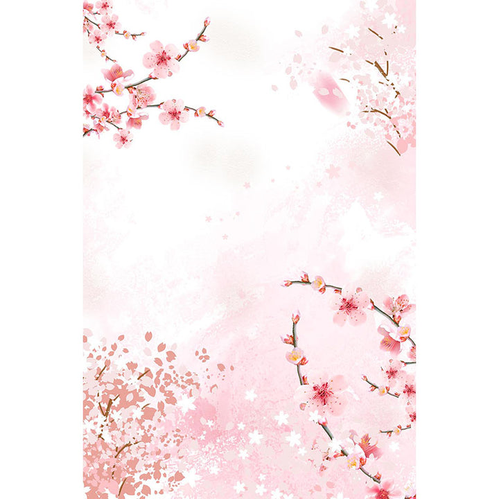 Avezano Watercolour Pink Peach Blossom Floral Backdrop For Photography-AVEZANO