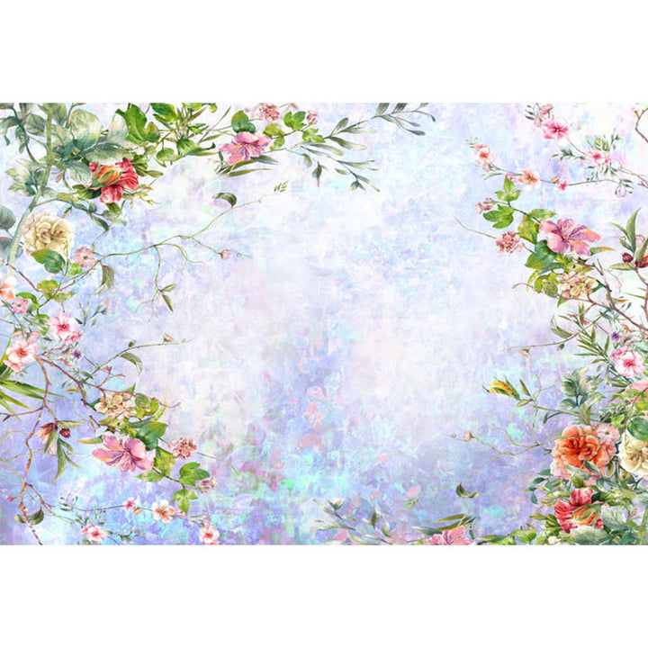 Avezano Colored Drawing Flowers Floral Backdrop For Photography-AVEZANO