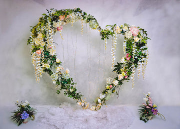 Avezano Heart Shaped Garland Baby Photography Backdrop-AVEZANO