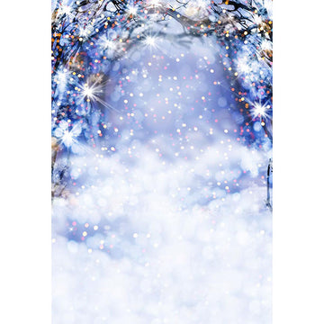 Avezano Snow In Winter And Sparkle Bokeh Photography Backdrop-AVEZANO