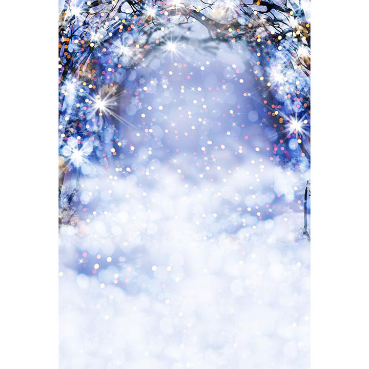 Avezano Snow In Winter And Sparkle Bokeh Photography Backdrop-AVEZANO