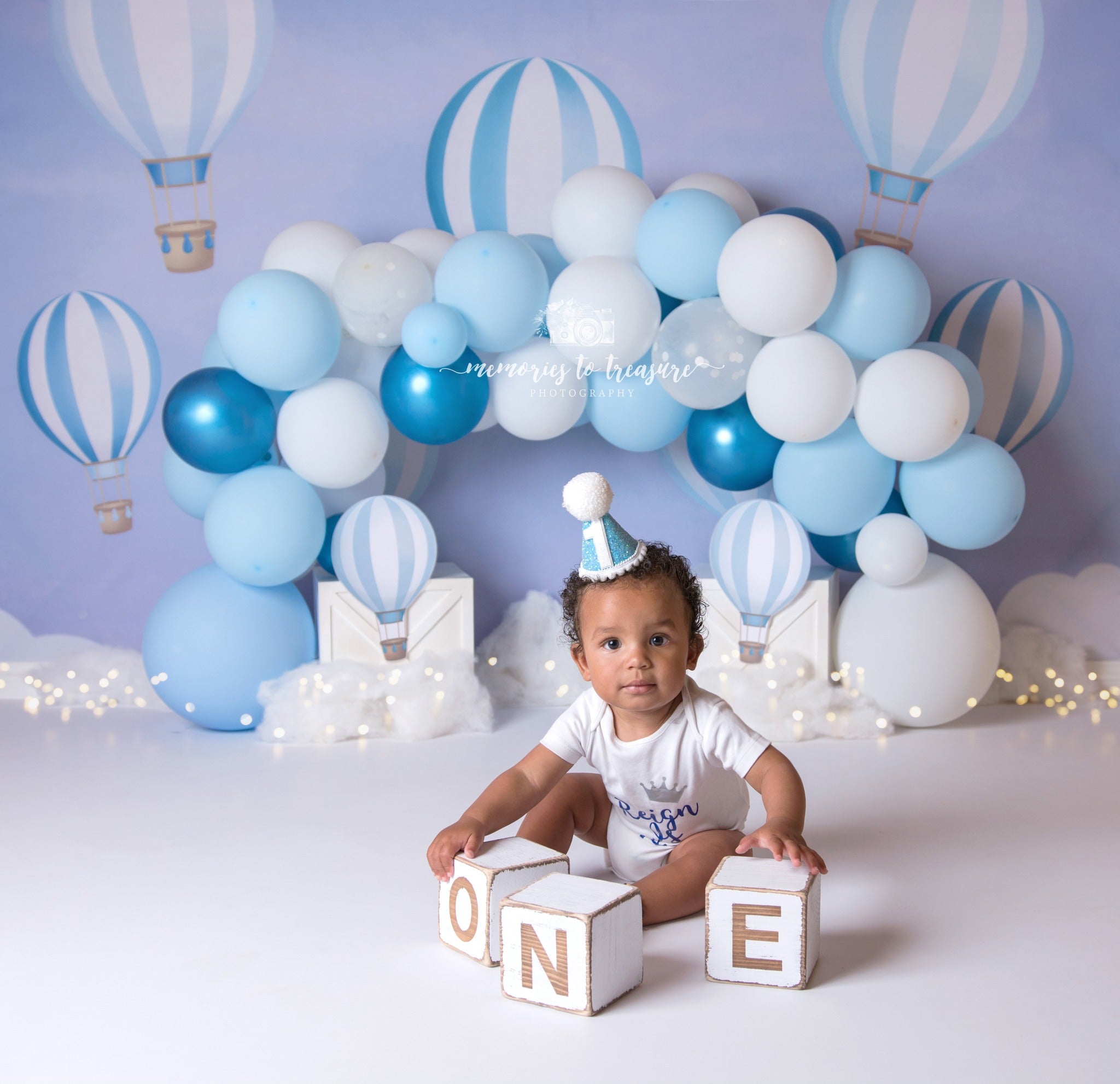 Avezano Blue Balloon Party Backdrop for Photography By Paula Easton