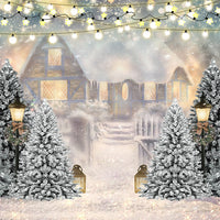 Avezano Christmas Fuzzy Hut Photography Backdrop Room Set