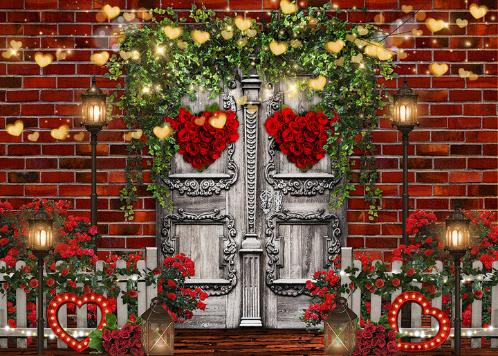 Avezano The Red Brick Wall Valentine'S Day Photography Backdrop-AVEZANO